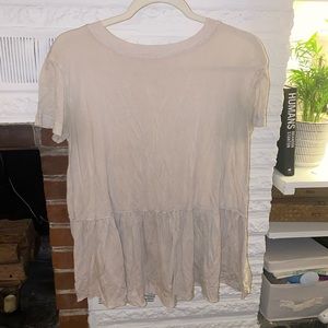 Cream Poplin Tee Shirt Size S